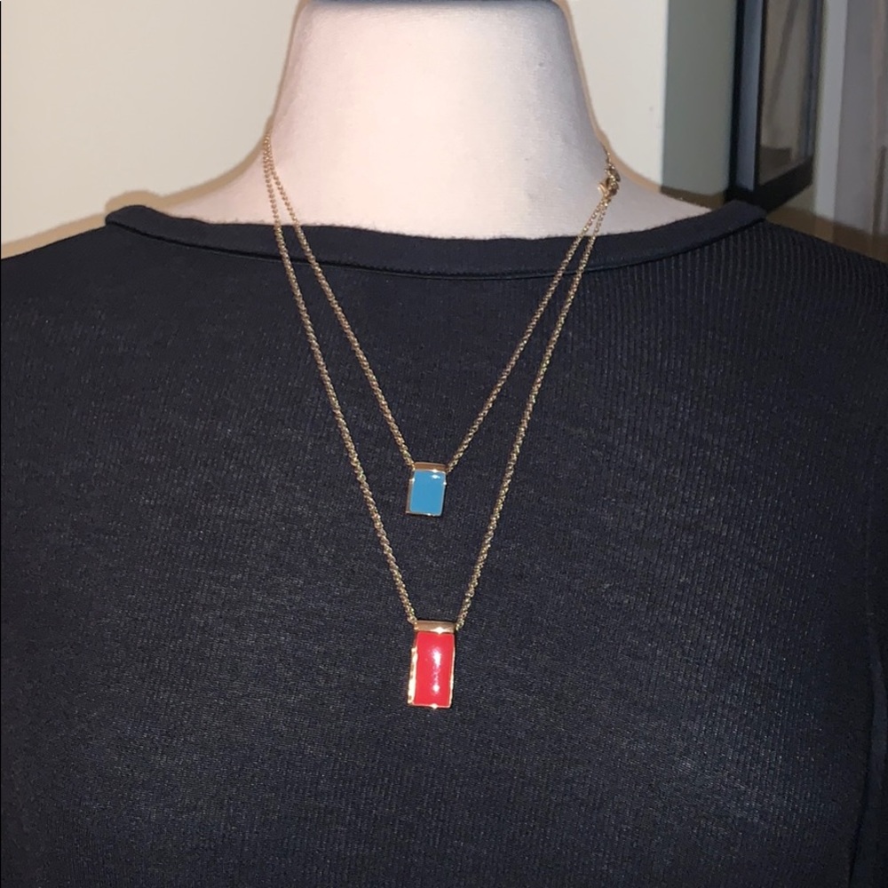 Gold tone double strand necklace